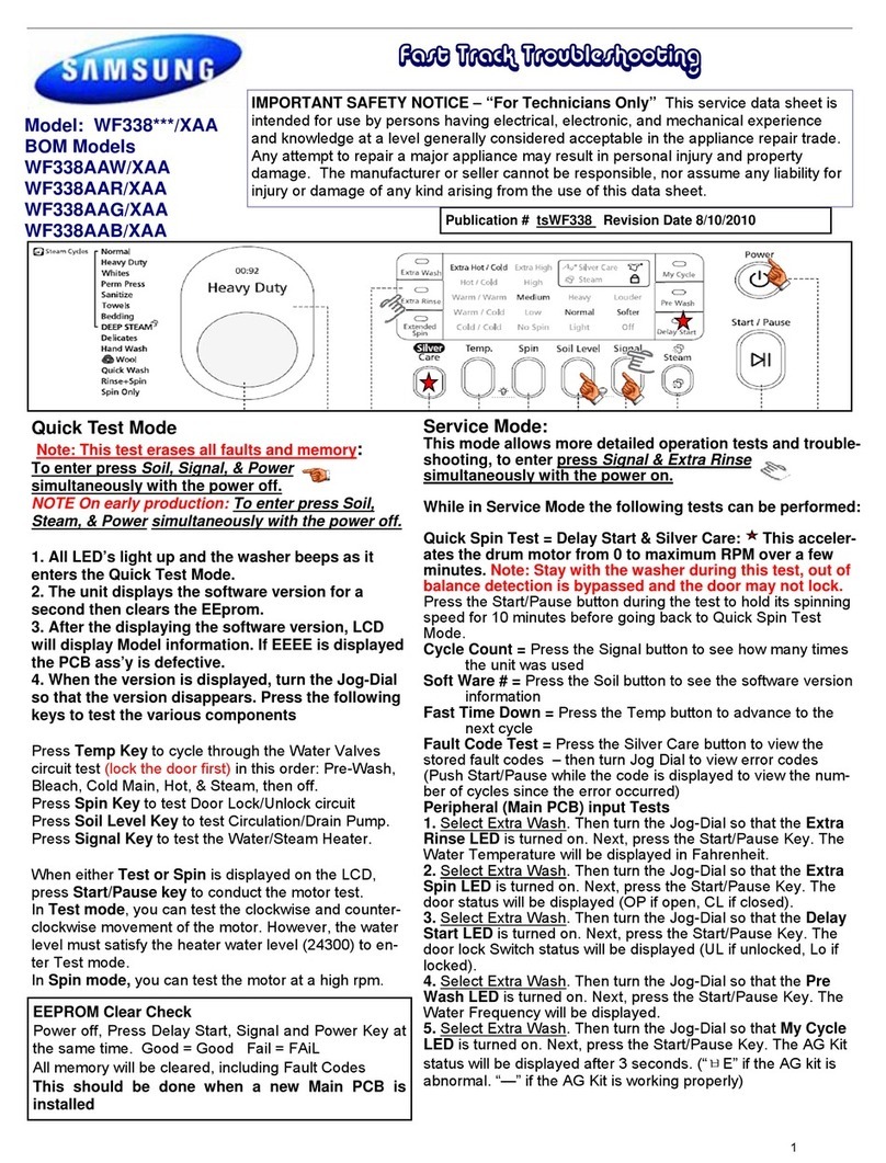 Samsung WF338 XAA Series User manual Samsung WF338 XAA Series User manual