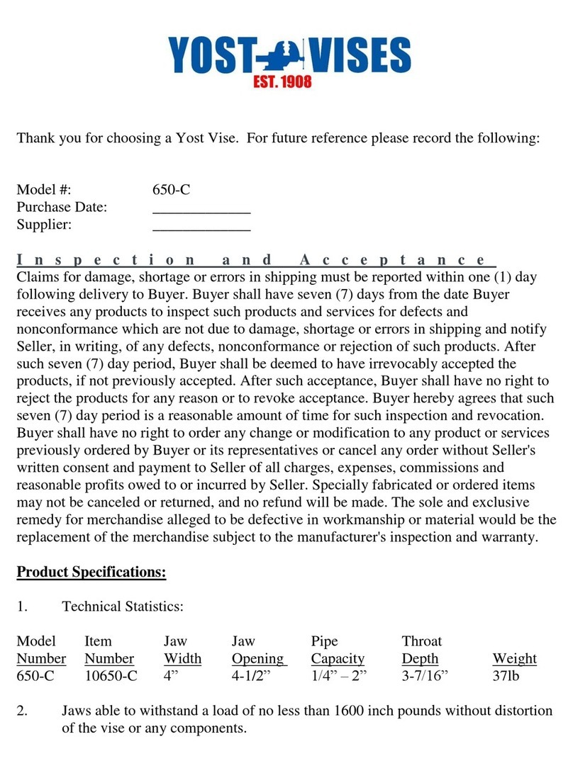 Yost Vise 650-C User manual