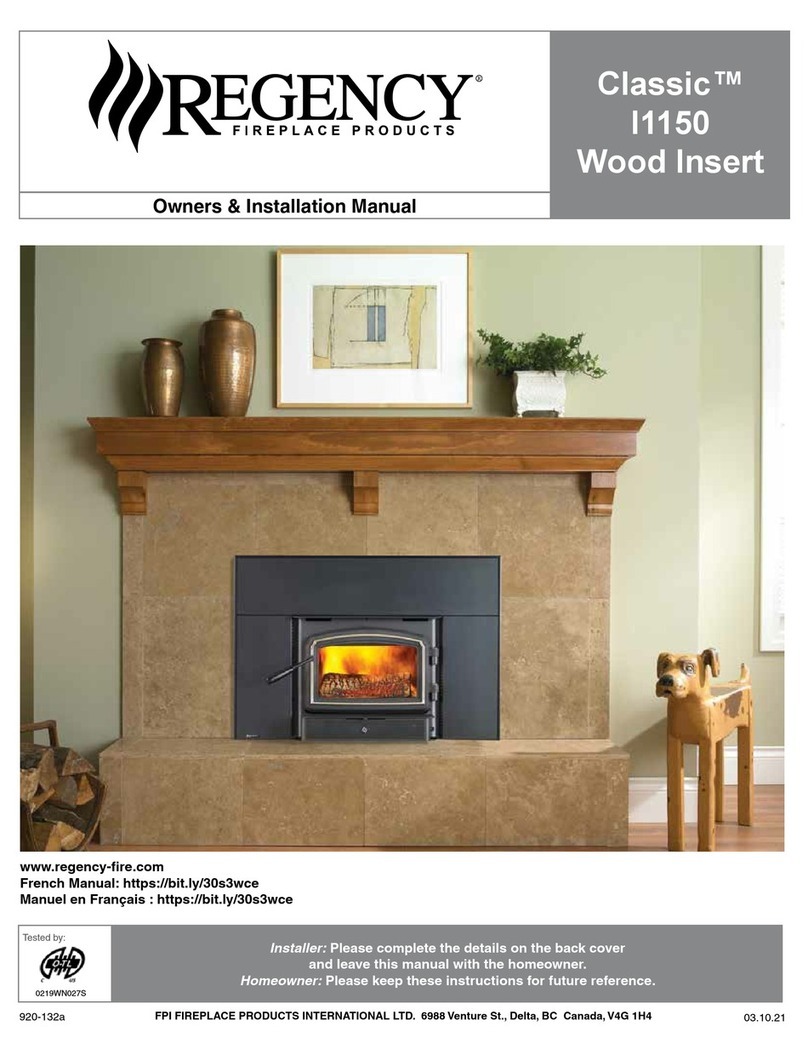 Regency Fireplace Products PROFIBUS I1150S Owners & installation manual