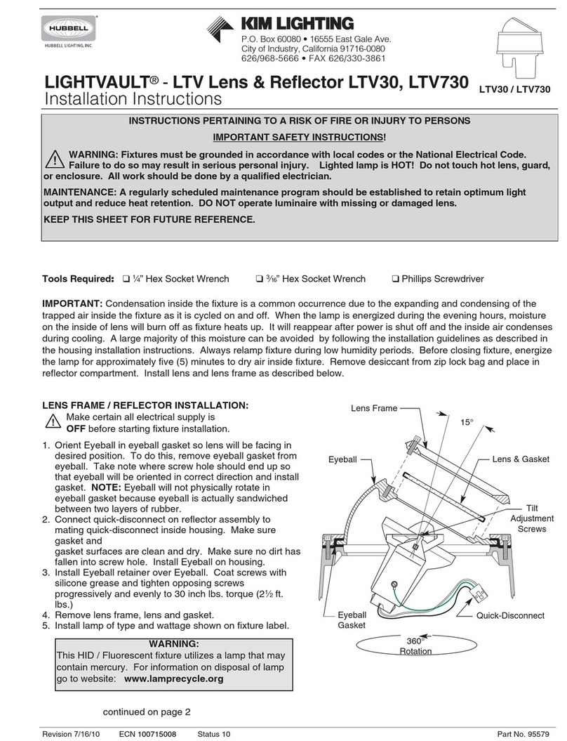 kim lighting Hubbell LIGHTVAULT LTV30 installation instructions kim lighting Hubbell LIGHTVAULT LTV30 installation instructions