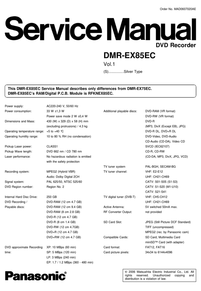 Panasonic DMR-EX85EC User manual
