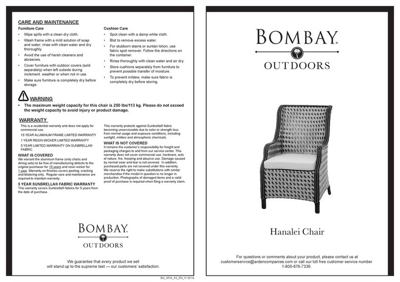 BOMBAY Hanalei Chair Assembly instructions