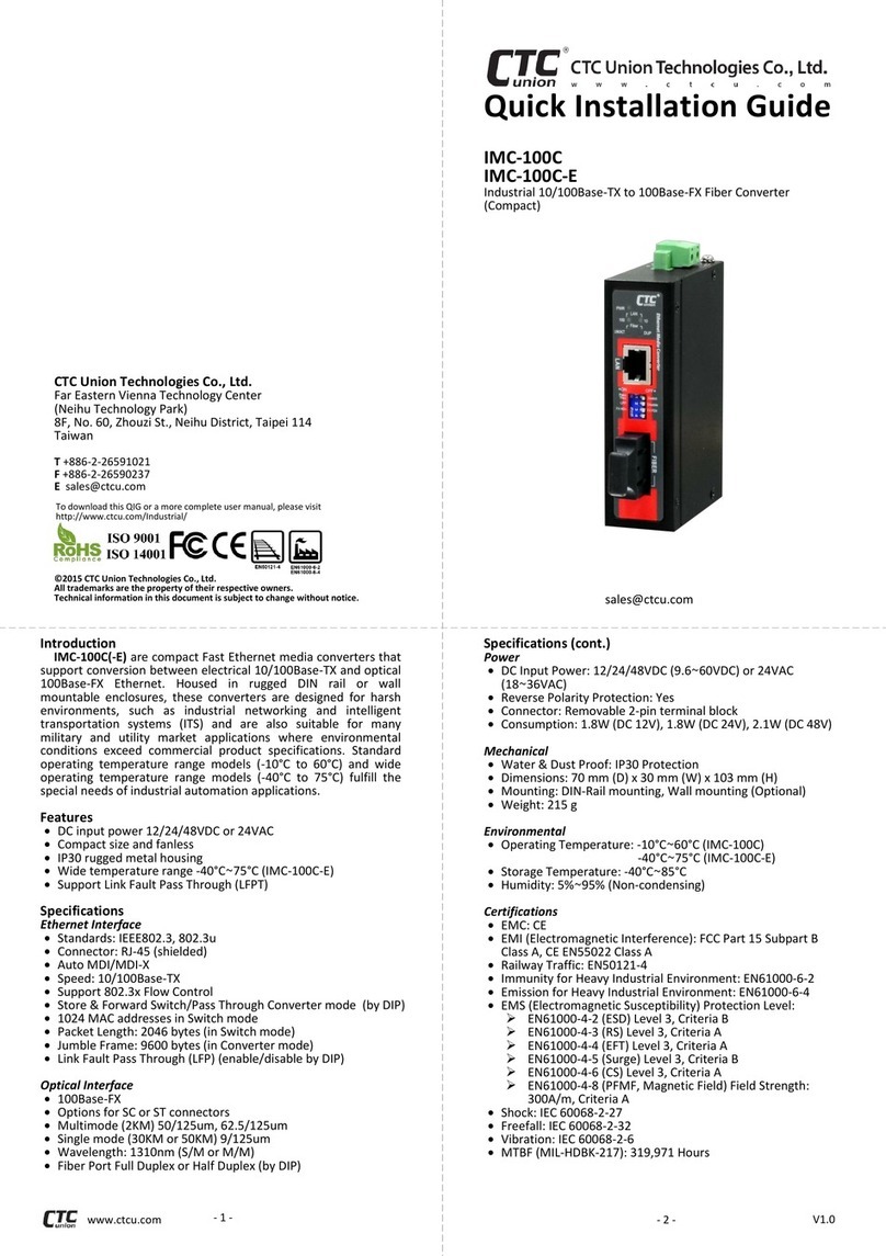 CTC Union IMC-100C Quick installation guide