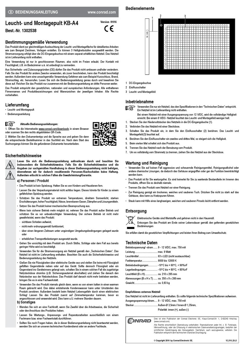 Conrad KB-A4 operating instructions