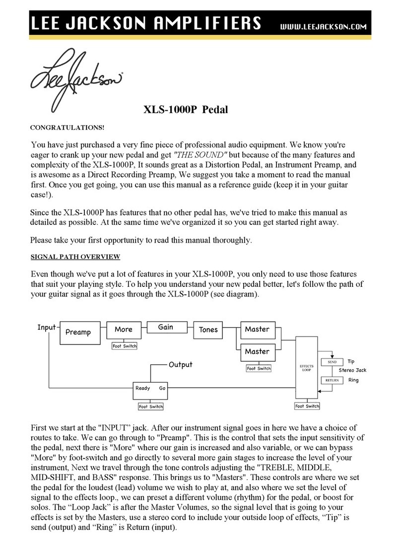 Lee Jackson XLS-1000P quick start guide