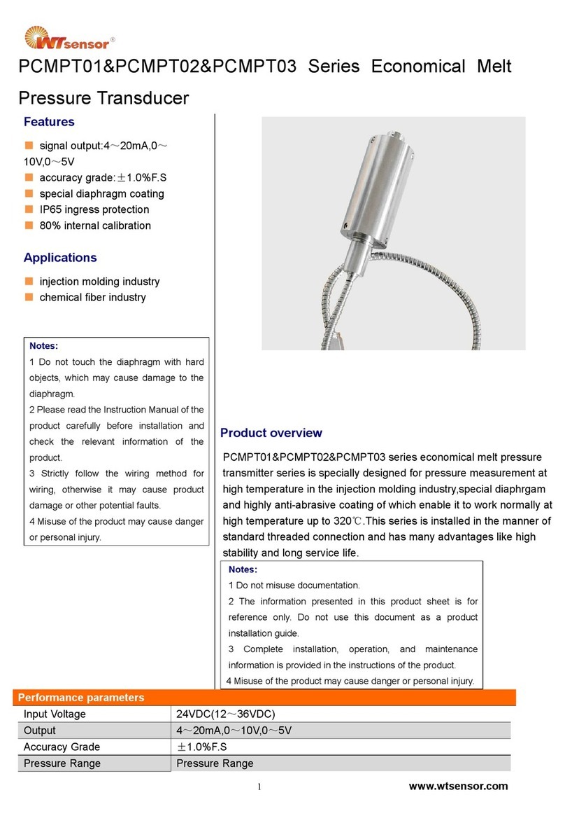 WT sensor PCMPT01 Series quick start guide