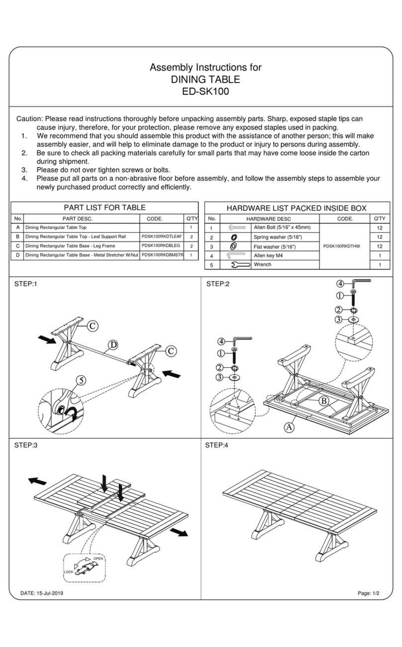 Sunset Trading ED-SK100 Assembly instructions