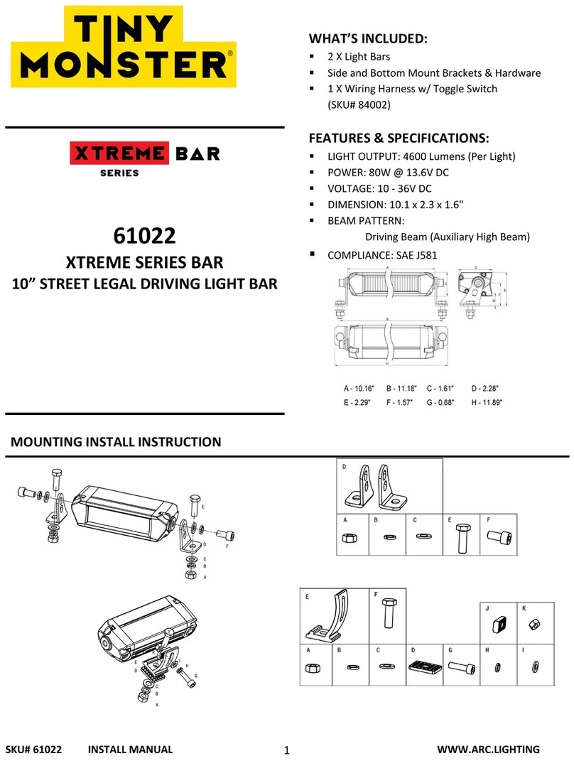 ARC Lighting Tiny Monster Xtreme Series quick start guide