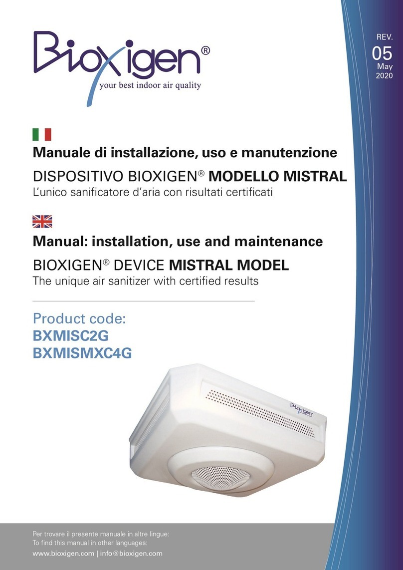 Bioxigen BXMISC2G manual installation, use and maintenance