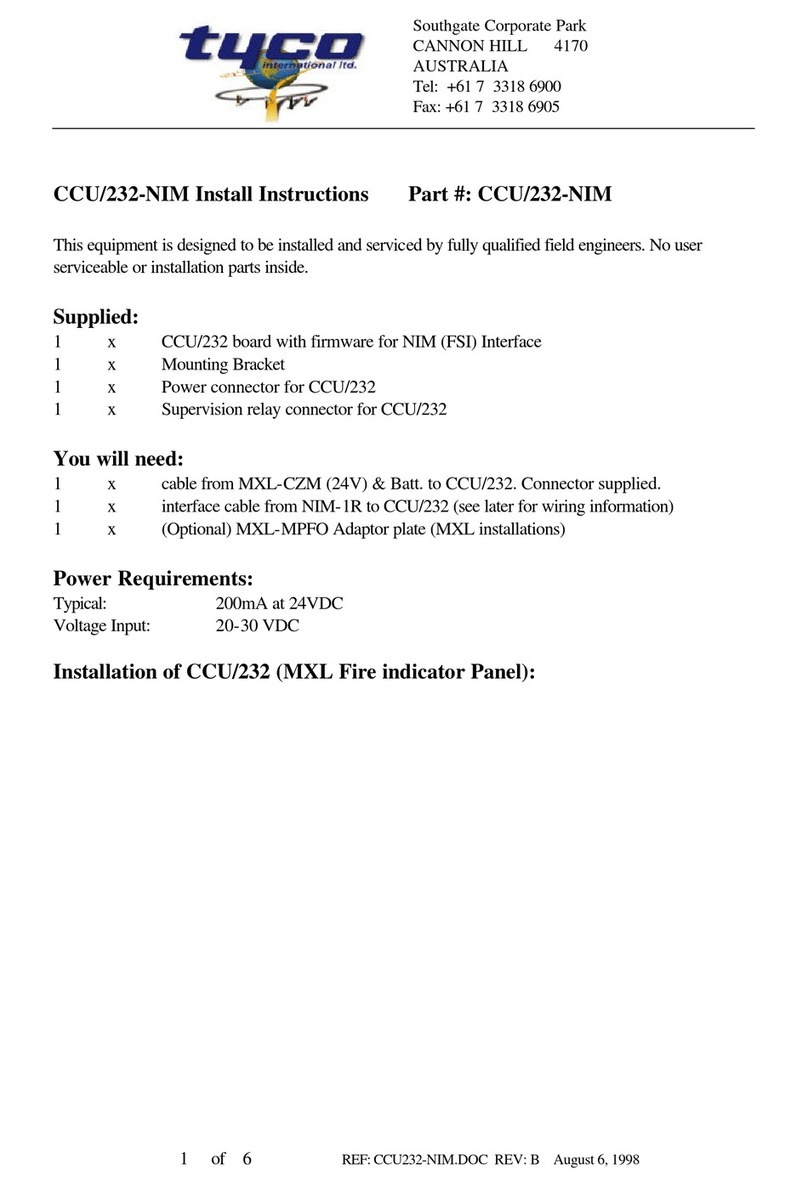 Tyco CCU/232-NIM Configuration guide