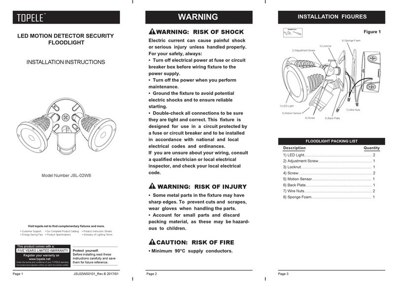 TOPELE JSL-02WS installation instructions
