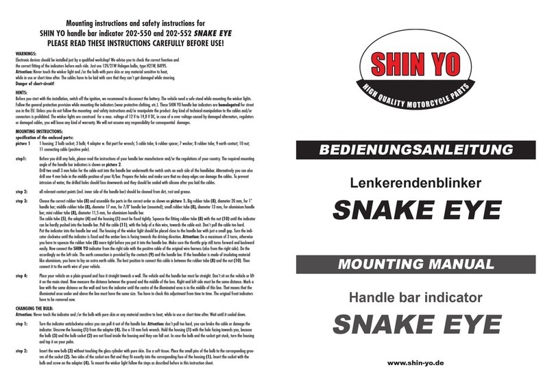 SHIN YO SNAKE EYE 202-550 Mounting manual