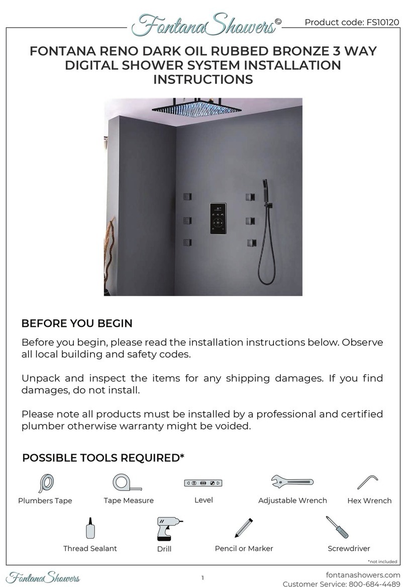 Fontana Showers FS10120 Nstallation instructions