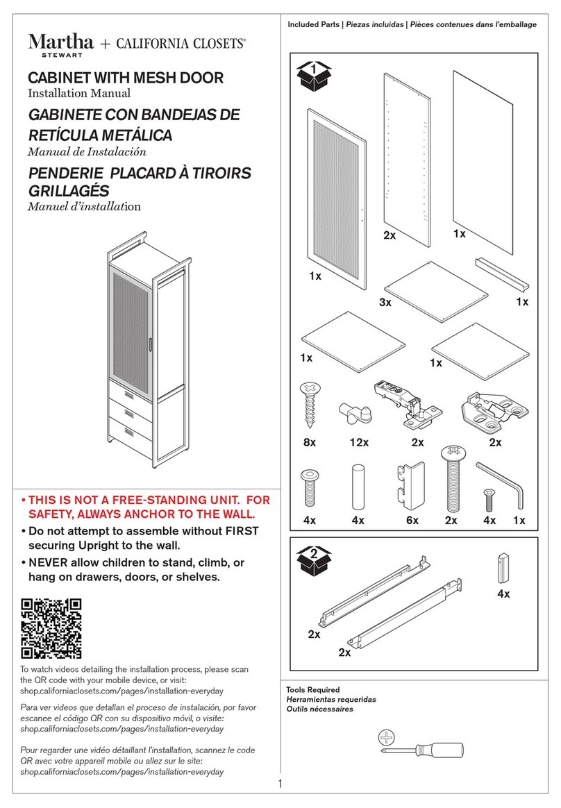 California Closets Martha Stewart Cabinet with Mesh Door installation manual California Closets Martha Stewart Cabinet with Mesh Door installation manual