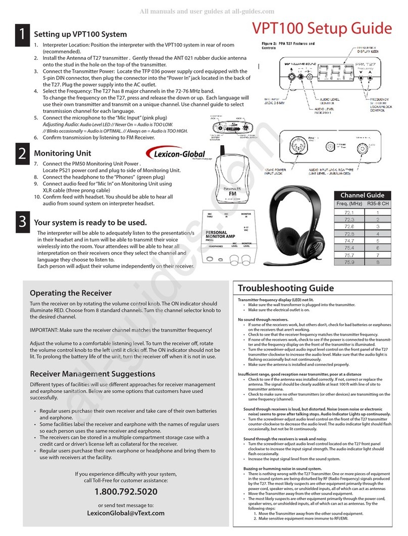 Lexicon-Global VPT100 Setup guide Lexicon-Global VPT100 Setup guide