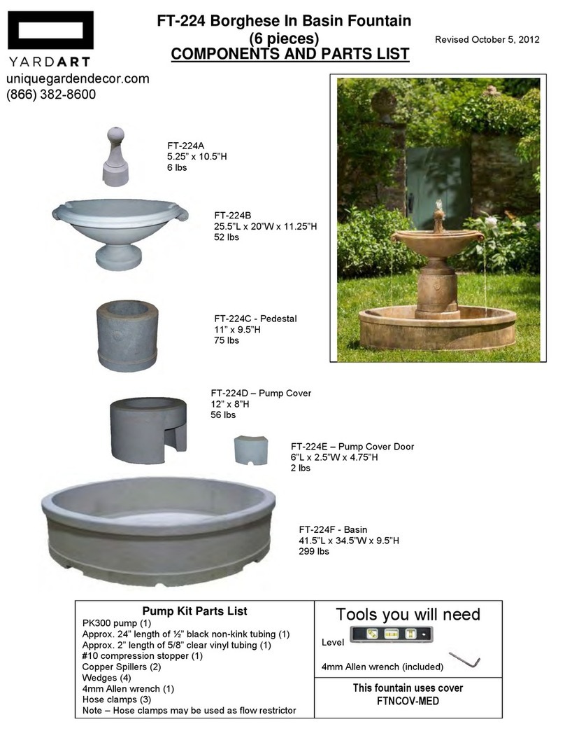 YARDART Borghese in Basin Fountain User manual