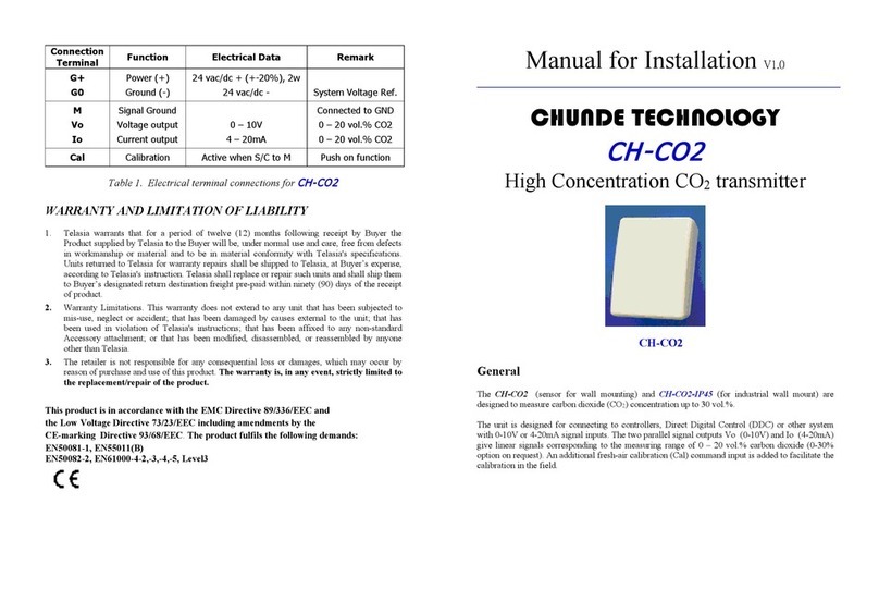 CHUNDE TECHNOLOGY CH-CO Manual for installation CHUNDE TECHNOLOGY CH-CO Manual for installation