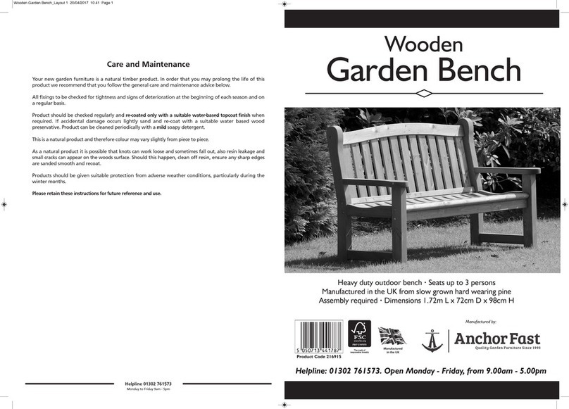 Anchor Fast Wooden Garden Bench quick guide