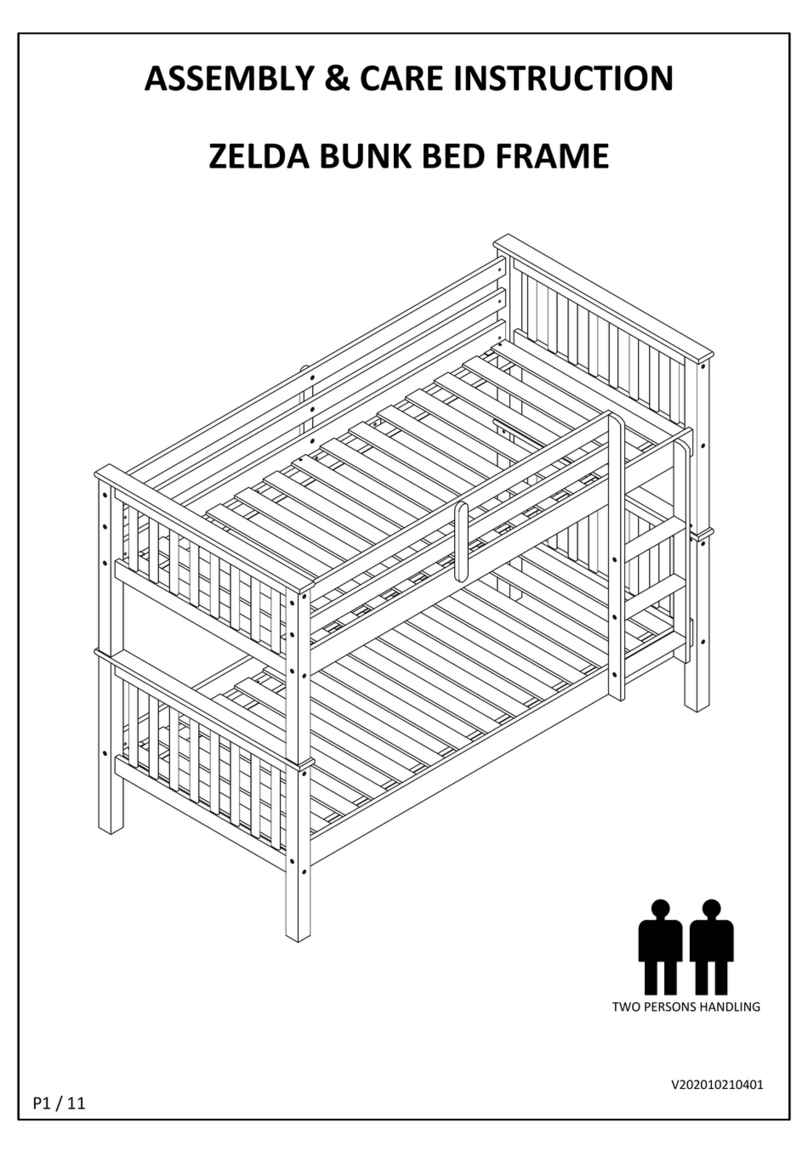 Bedtime ZELDA BUNK BED FRAME Assembly & care instructions Bedtime ZELDA BUNK BED FRAME Assembly & care instructions