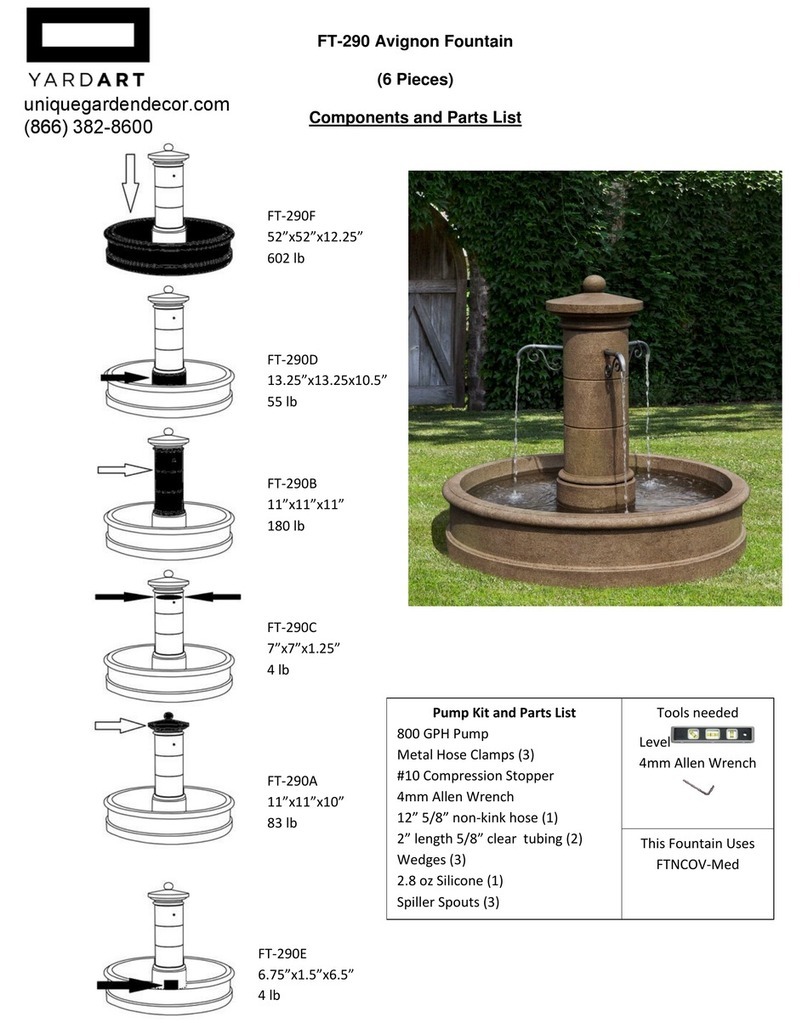 YARDART Avignon Fountain FT-290 User manual