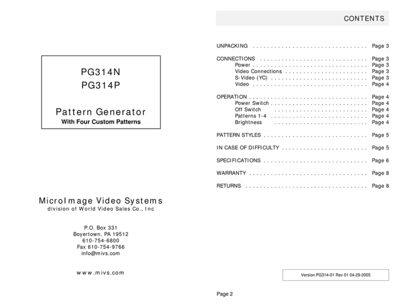 World Video Sales MicroImage Video Systems PG314N User manual
