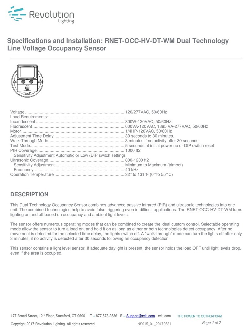 Revolution Lightning RNET-OCC-HV-DT-WM Specifications and installation