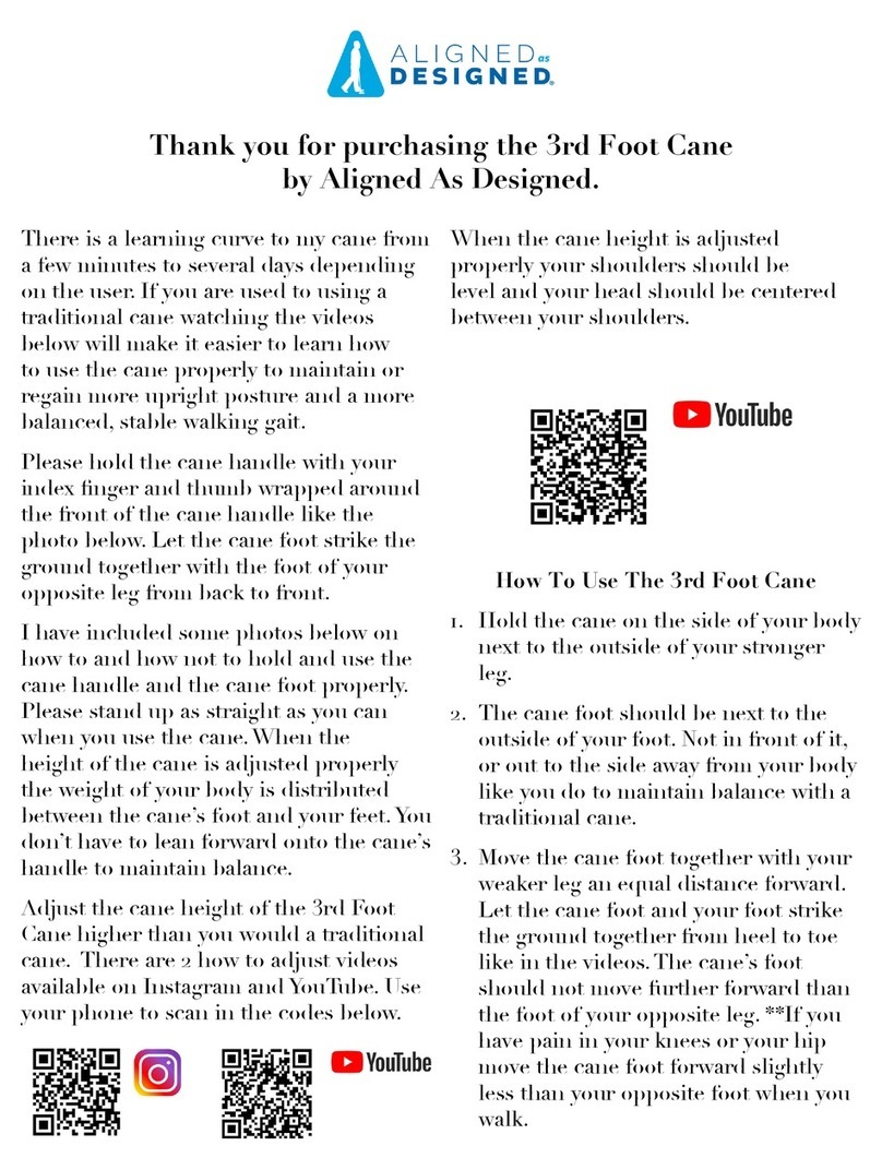 Aligned As Designed 3rd Foot Cane quick start guide Aligned As Designed 3rd Foot Cane quick start guide