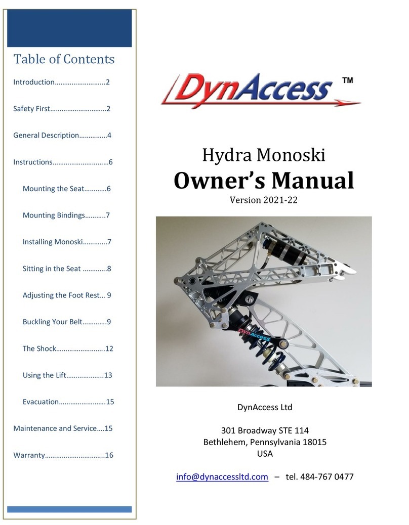 DynAccess Hydra Monoski owner's manual