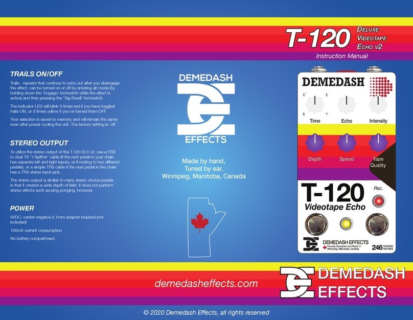 Demedash Effects T-120 Deluxe Videotape Echo v2 instruction manual
