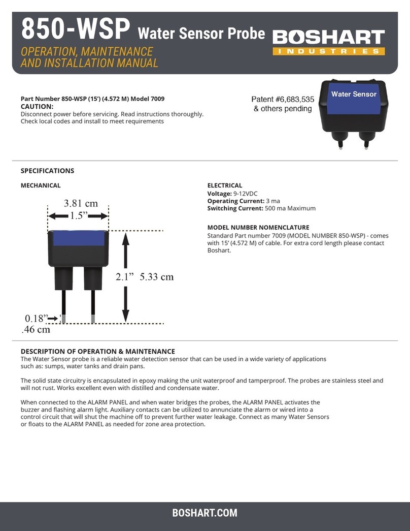 BOSHART 850-WSP Operation, maintenance and installation manual