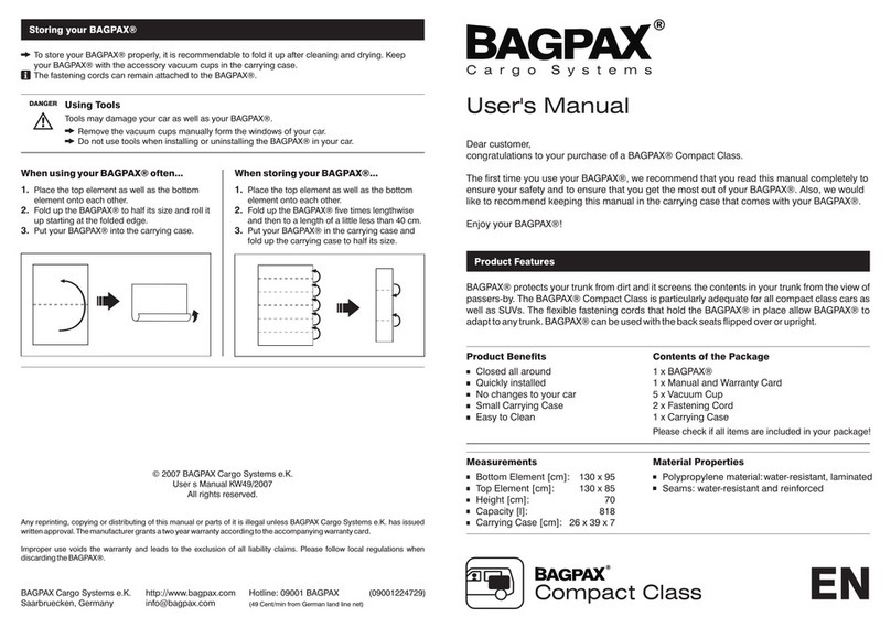 BAGPAX Compact Class user manual