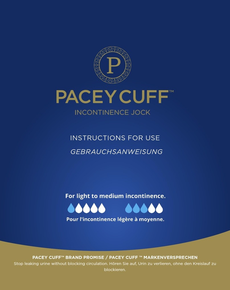 Pacey Cuff Incontinence Jock Instructions for use