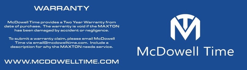 McDowell Time MAXTON quick start guide