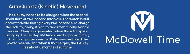 McDowell Time DelRay User manual