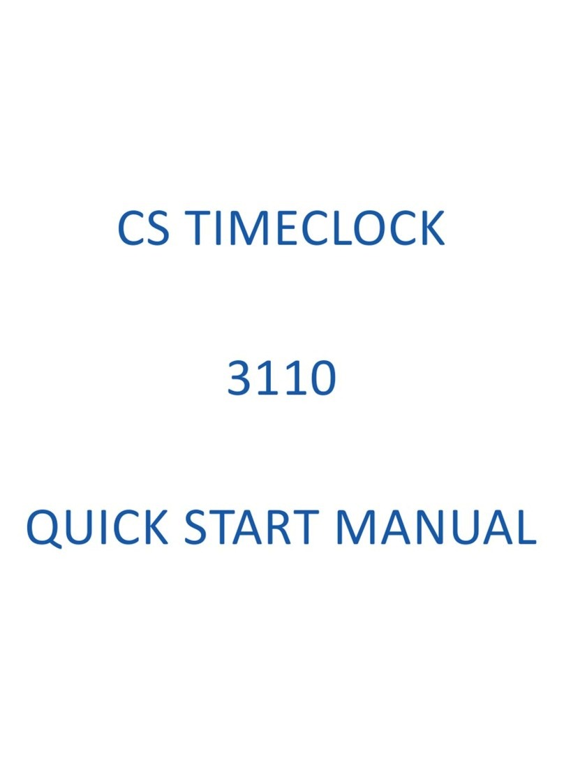 CS TIMECLOCK 3110 Quick start manual CS TIMECLOCK 3110 Quick start manual
