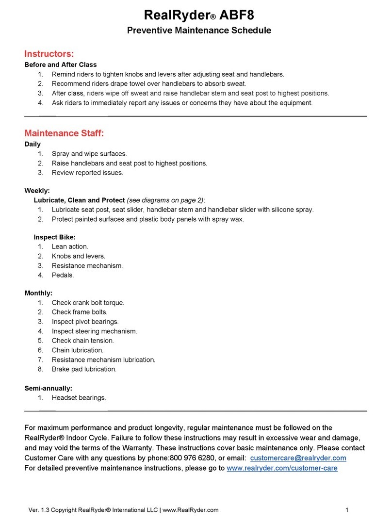 RealRyder ABF8 Maintenance schedule