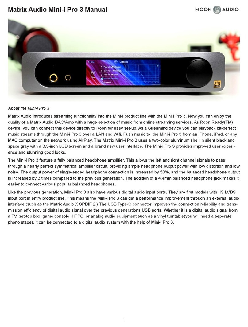 Moon Audio Matrix Audio Mini-i Pro 3 manual