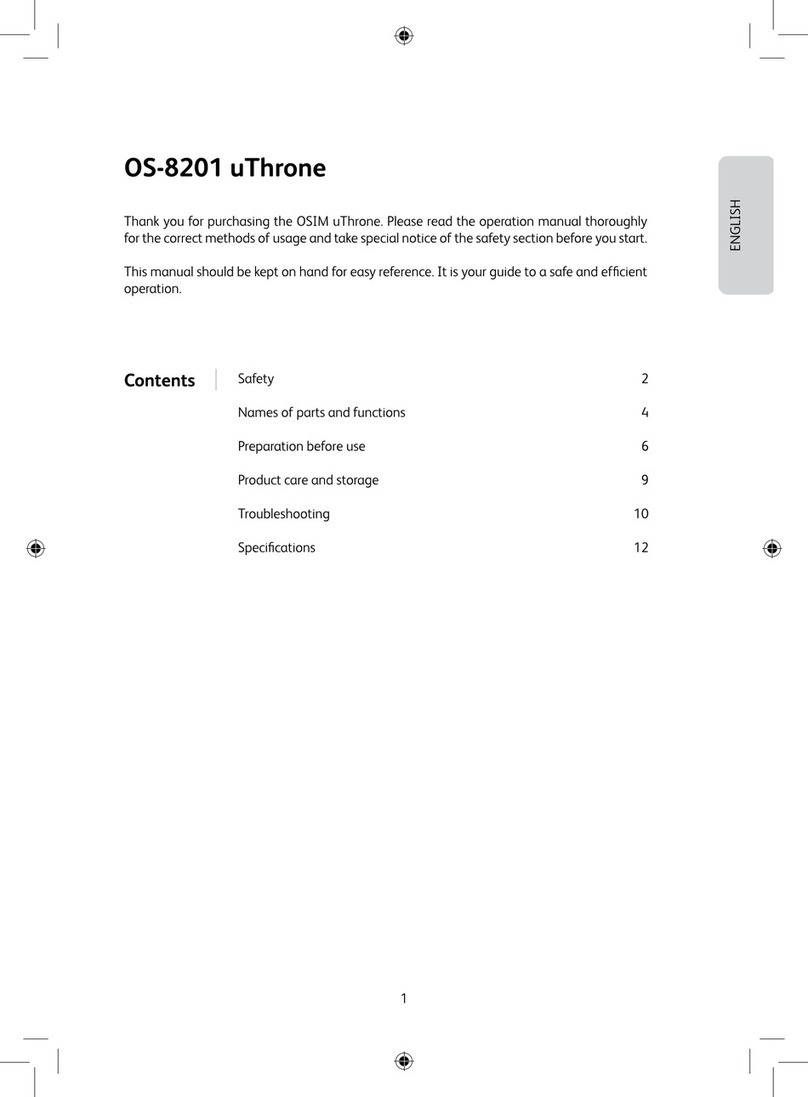 OSIM uThrone OS-8201 User manual