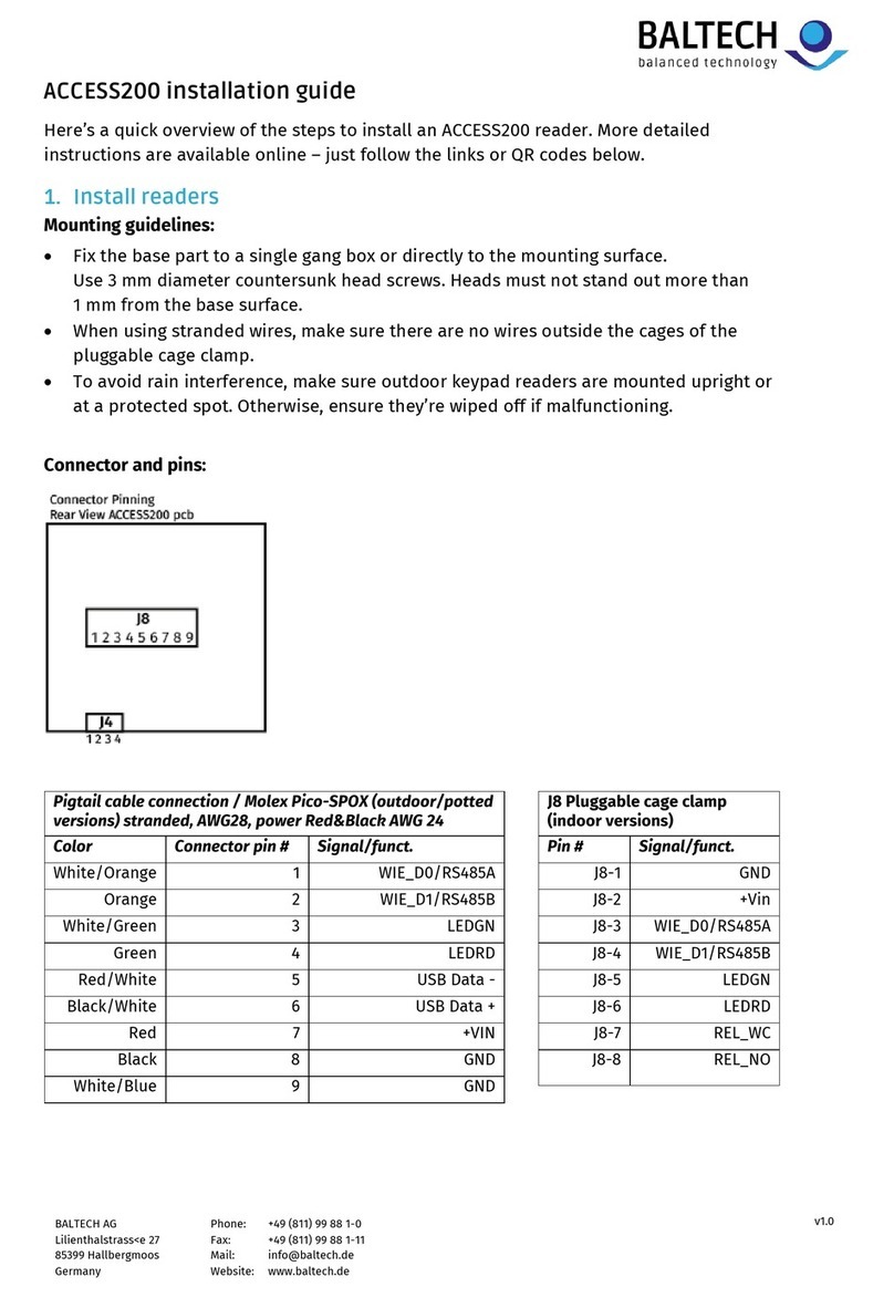 Baltech ACCESS200 installation guide