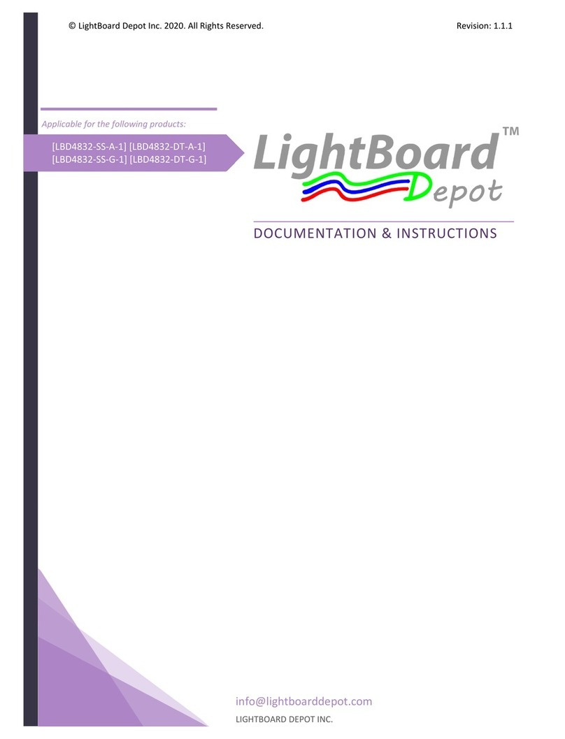LIGHTBOARD DEPOT LBD4832-SS-A-1 DOCUMENTATION & INSTRUCTIONS