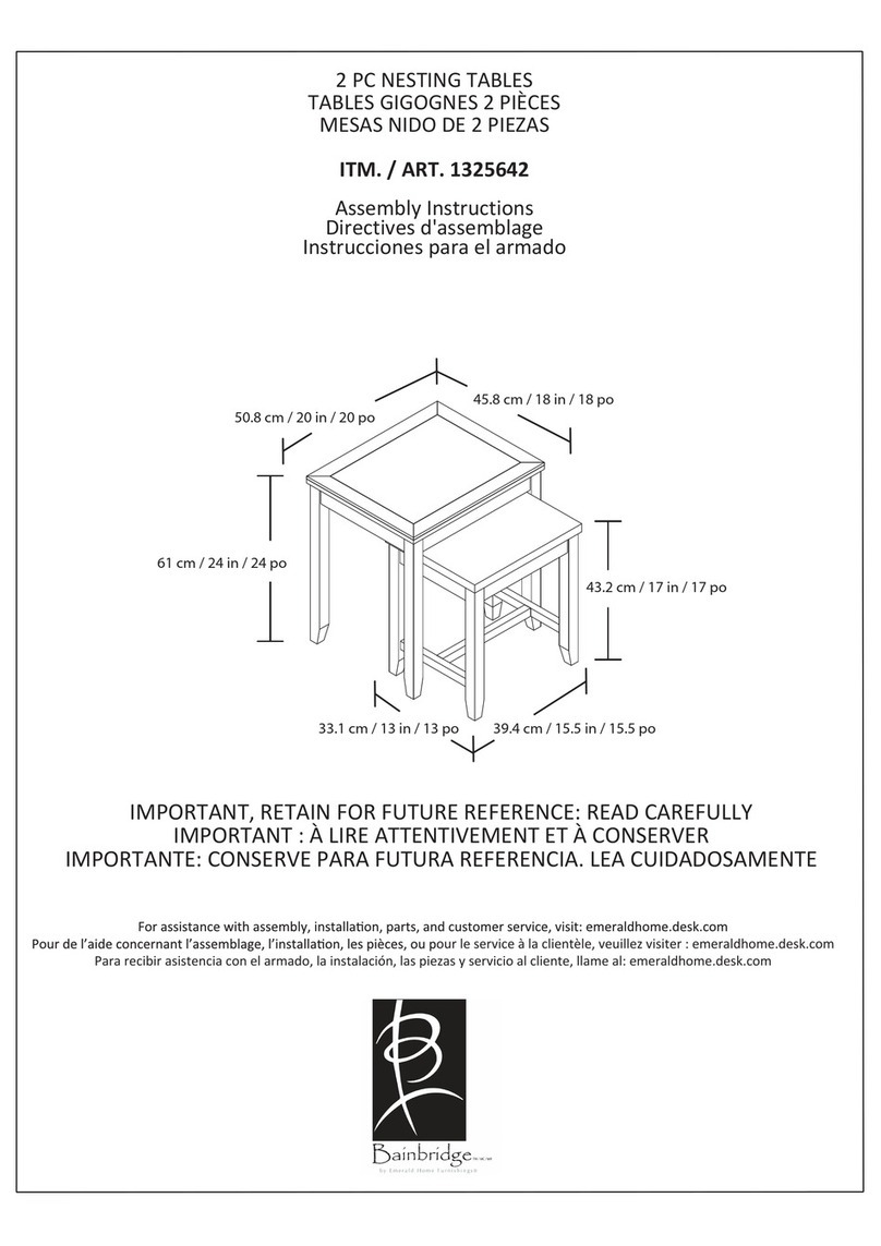 Emerald Home Furnishings Bainbridge 1325642 Assembly instructions Emerald Home Furnishings Bainbridge 1325642 Assembly instructions