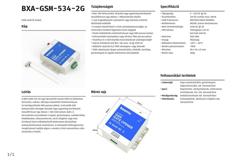 BOOMX BXA-GSM-534-2G manual