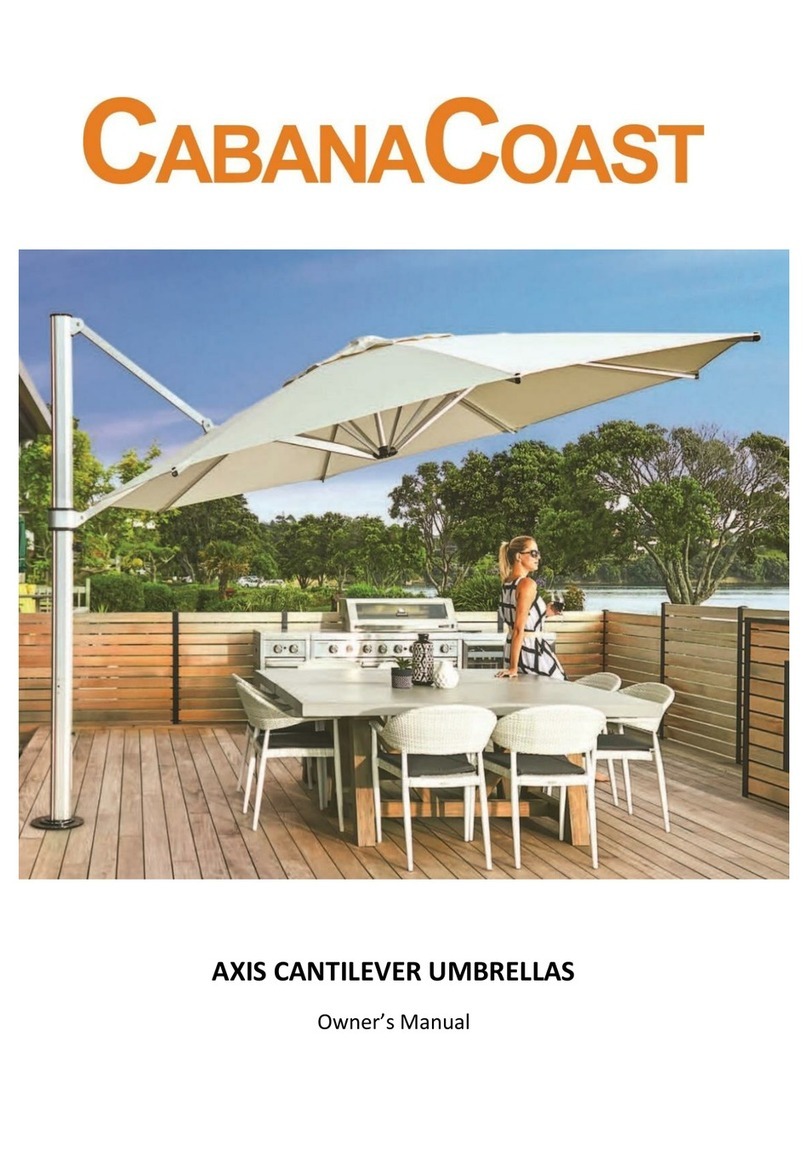 CabanaCoast AXIS CANTILEVER owner's manual