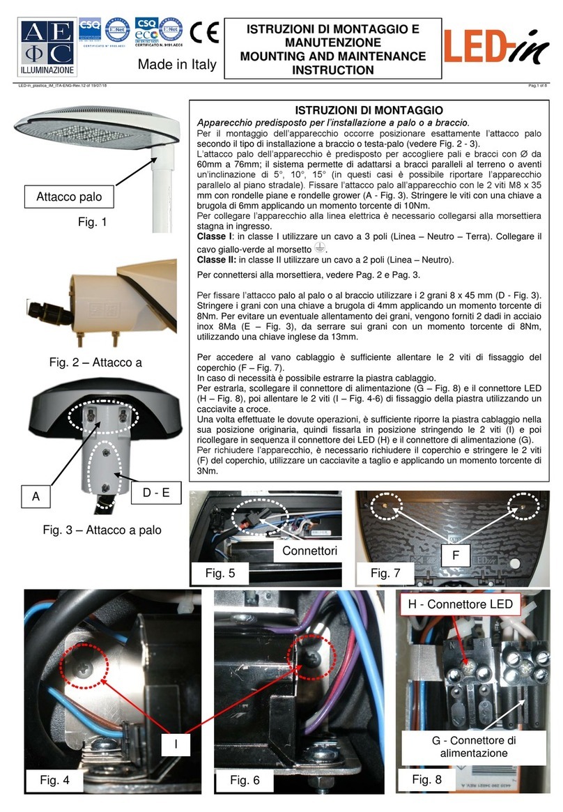 ILLUMINAZIONE LED-in MOUNTING AND MAINTENANCE INSTRUCTION