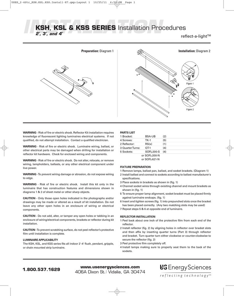 US Energy Sciences reflect-a-light KSH Series Installation procedures