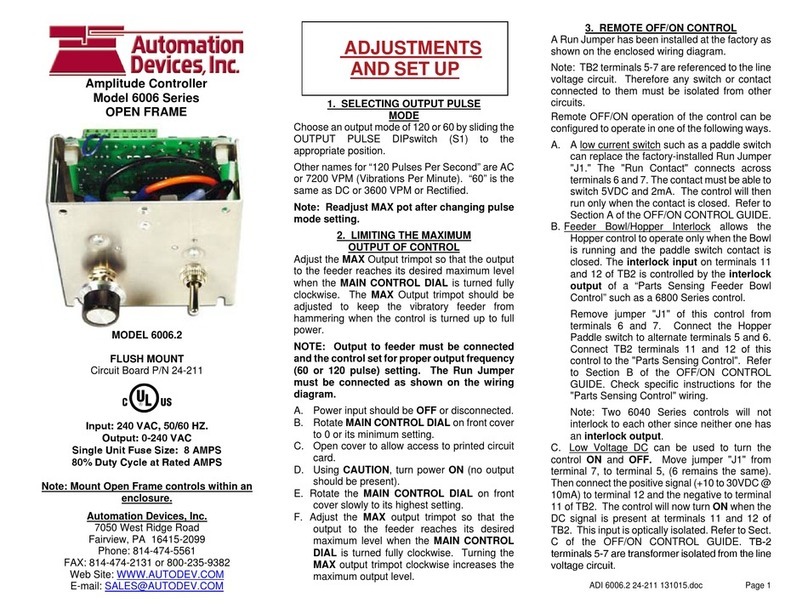 Automation Devices 6006 Series Setup guide