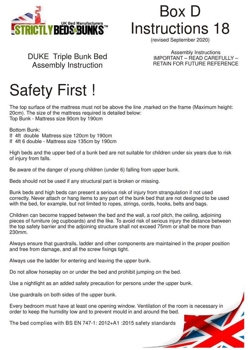 Strictly Beds & Bunks DUKE Triple Bunk Bed User manual Strictly Beds & Bunks DUKE Triple Bunk Bed User manual