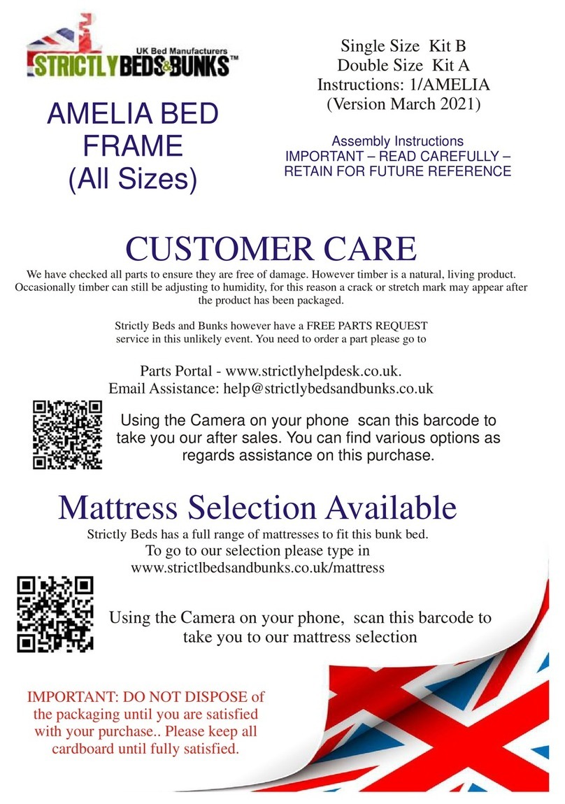 Strictly Beds & Bunks AMELIA BED FRAME Assembly instructions