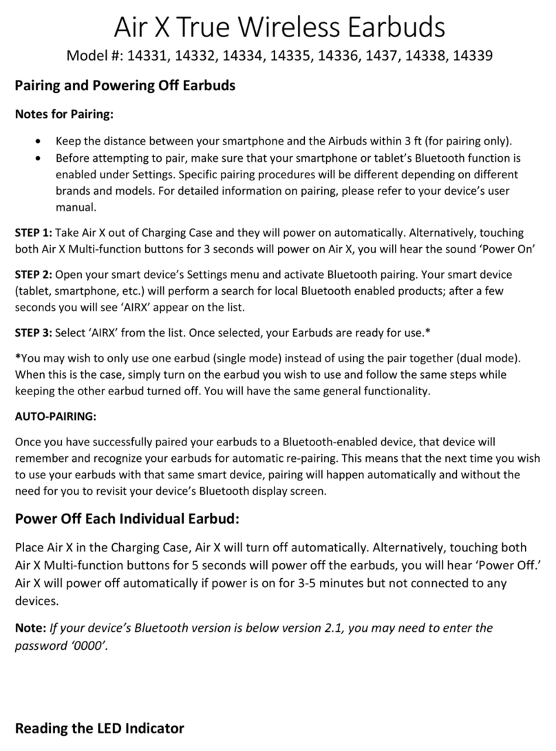 Airbuds AIR X quick start guide