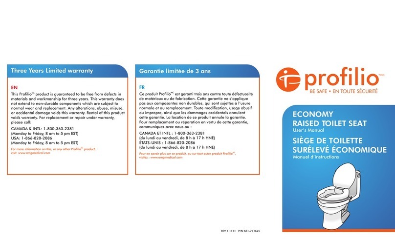Profilio ECONOMY RAISED TOILET SEAT user manual